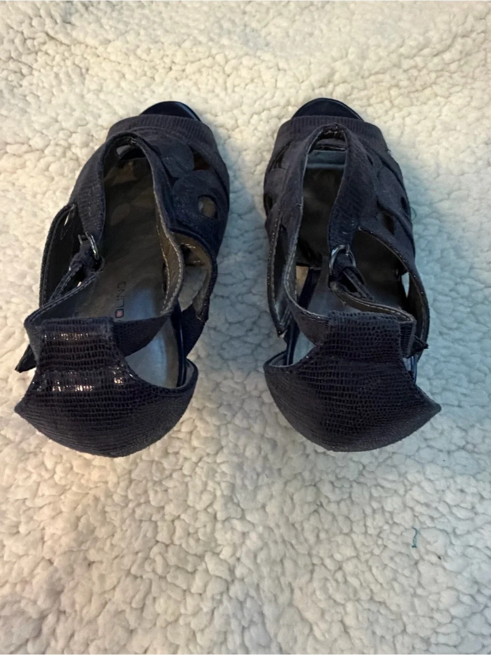 Bandolino Navy Cutout Slingback Heels